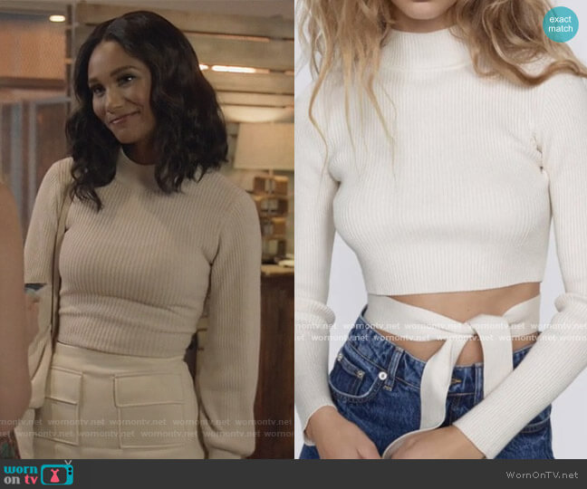 Zara Open Back Sweater worn by Layla Keating (Greta Onieogou) on All American