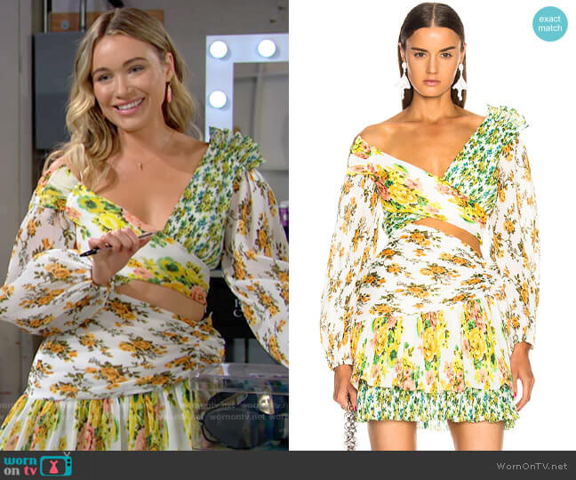 Zimmermann Golden Surfer Dress worn by Flo Fulton (Katrina Bowden) on The Bold and the Beautiful
