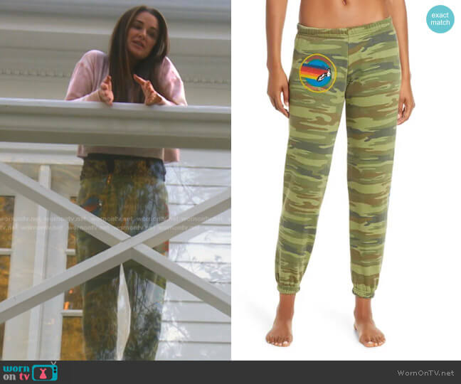 Aviator Nation Rainbow Logo Sweatpants worn by Kyle Richards on The Real Housewives of Beverly Hills