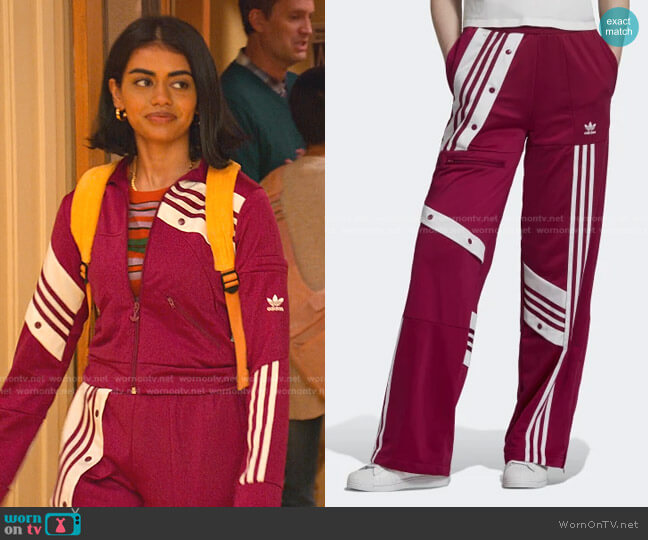 Adidas Danielle Cathari Track Pants worn by Aneesa (Megan Suri) on Never Have I Ever