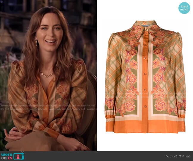 Alberta Ferretti Floral Check Print shirt