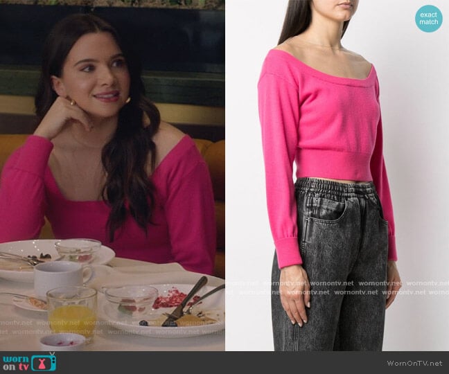Alexander Wang Off the Shoulder Cropped Jumper worn by Jane Sloan (Katie Stevens) on The Bold Type