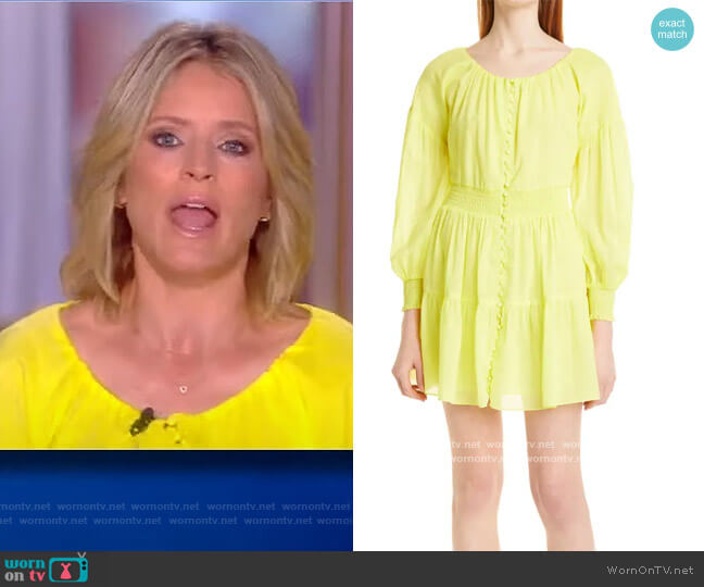 Alice + Olivia Kiara Puff-Sleeve Mini Dress worn by Sara Haines on The View