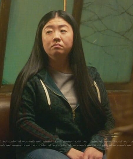 Alice’s green leopard hoodie on Good Trouble