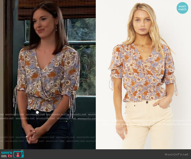 Amuse Society Daydream Woven Blouse worn by Willow Tait (Katelyn MacMullen) on General Hospital