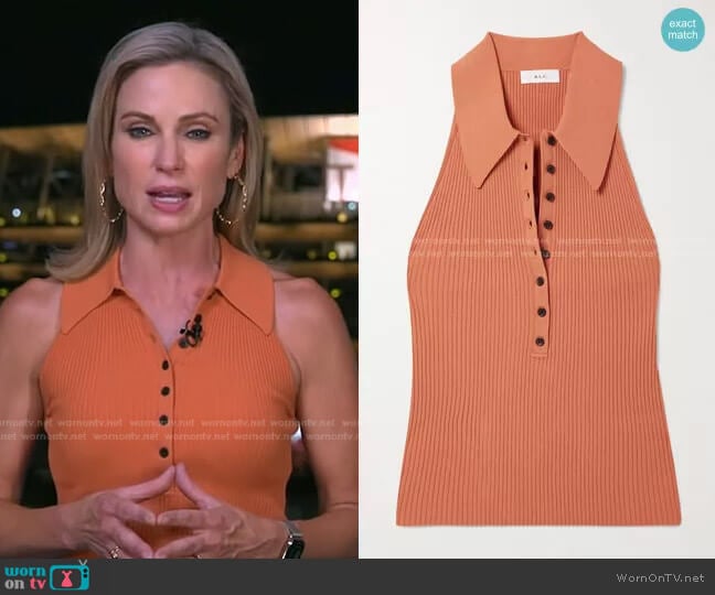 A.L.C. Asher Top in Orange worn by Amy Robach on Good Morning America