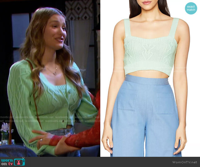 BCBGeneration Cropped Knit Sweater Top worn by Alice Caroline Horton (Lindsay Arnold) on Days of our Lives