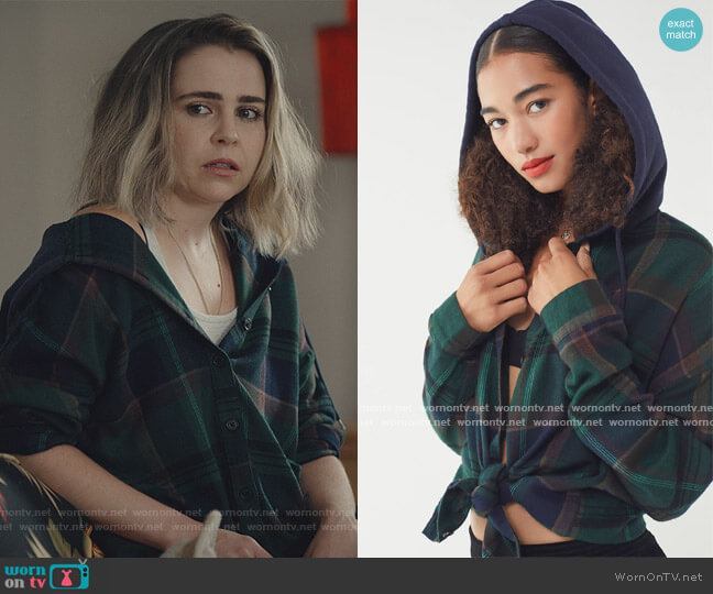 BDG Darcy Plaid Flannel Hooded Button-Down Shirt worn by Annie Marks (Mae Whitman) on Good Girls