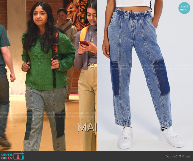 BDG Sandy High Waisted Jogger Jeans worn by Devi Vishwakumar (Maitreyi Ramakrishnan) on Never Have I Ever