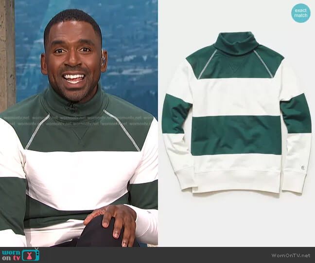 Todd Snyder Bold Stripe Turtleneck worn by Justin Sylvester on E! News
