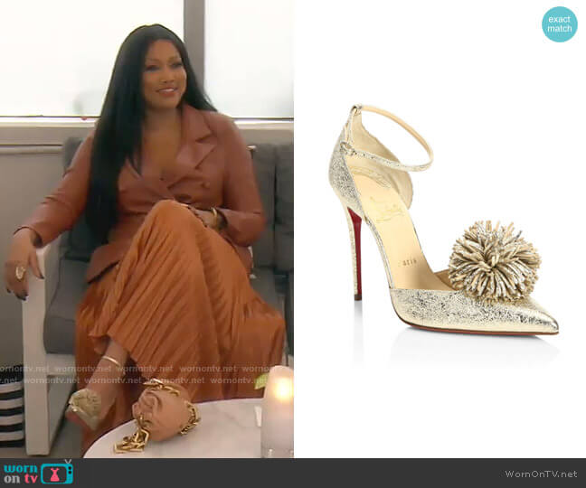 Christian Louboutin Tsarou  Pompom Pumps worn by Garcelle Beauvais on The Real Housewives of Beverly Hills