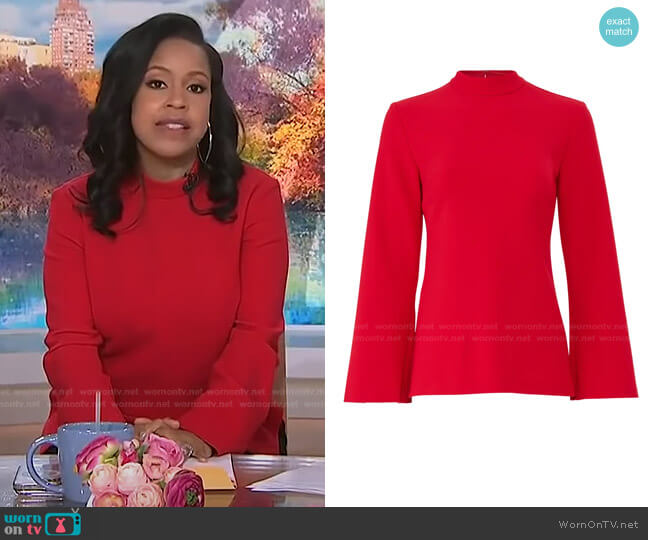 Trina Turk Cocktail Soiree Hostess Top worn by Sheinelle Jones on Today