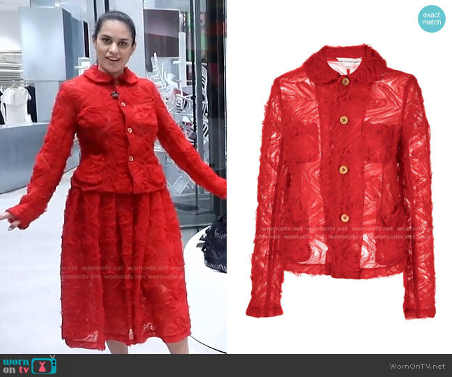 Comme Des Garçons Girl Floral Tulle Single-Breasted Jacket worn by Donna Farizan on Today