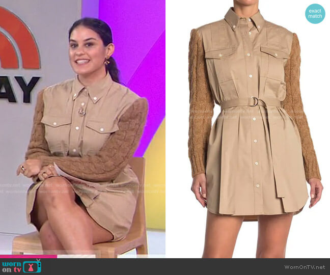 Derek Lam 10 Crosby Vivian Mixed Media Shirt Dress worn by Donna Farizan on Today