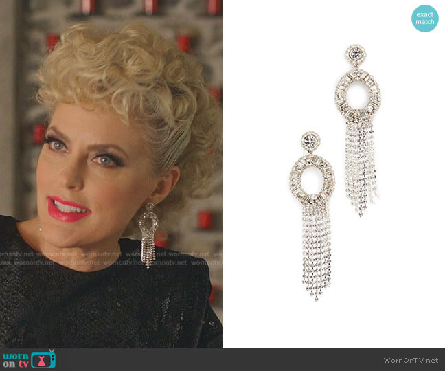 Deepa Gurnani Margaret Earrings worn by Alexis Carrington (Elaine Hendrix) on Dynasty