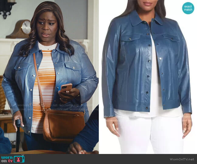 Lafayette 148 New York Destiny Leather Jacket worn by Ruby Hill (Retta) on Good Girls