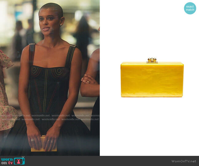 Edie Parker Jean Acrylic Box Clutch worn by Julien Calloway (Jordan Alexander) on Gossip Girl