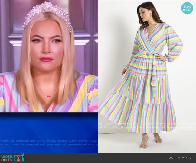 Eloquii Tiered Striped Maxi Dress worn by Meghan McCain on The View