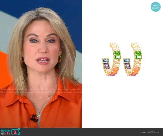 Ragen Emerald Rainbow Hoops worn by Amy Robach on Good Morning America