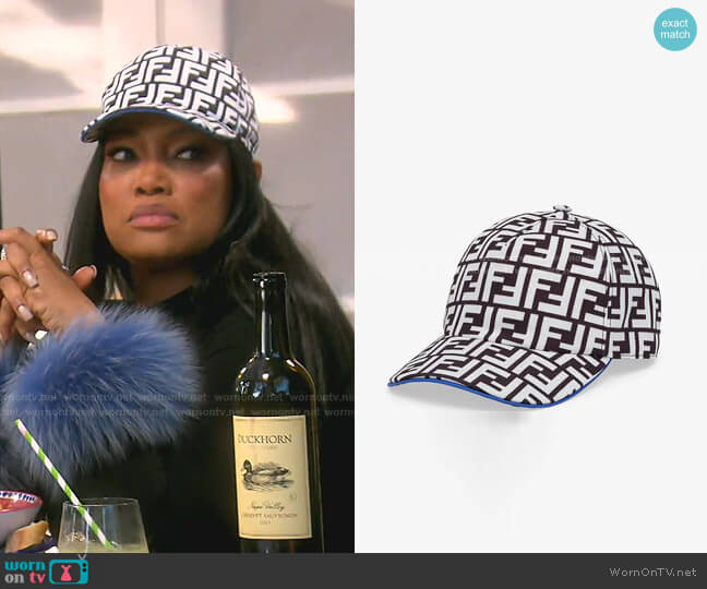 Fendi x Joshua Vides FF Print Baseball Cap worn by Garcelle Beauvais on The Real Housewives of Beverly Hills