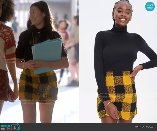 Forever 21 Tweed Buffalo Plaid Mini Skirt