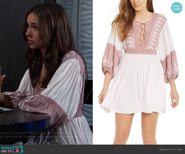 Free People Turn Heads Mini Dress worn by Molly Lansing-Davis (Haley Pullos) on General Hospital