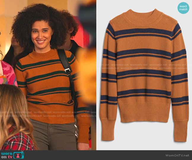 Gap Cropped Mockneck Sweater worn by Fabiola Torres (Lee Rodriguez) on Never Have I Ever