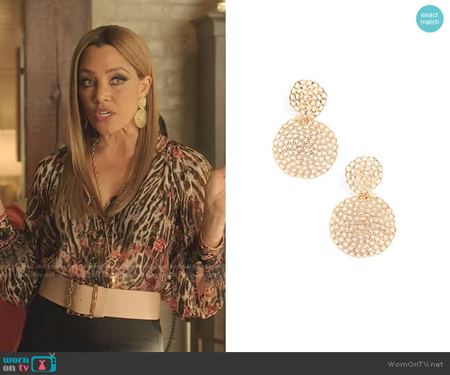 GAS Bijoux Gourmette Earrings worn by Dominique Deveraux (Michael Michele) on Dynasty