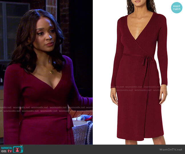 Guess Everly Wrap Sweater Dress worn by Lani Price (Sal Stowers) on Days of our Lives