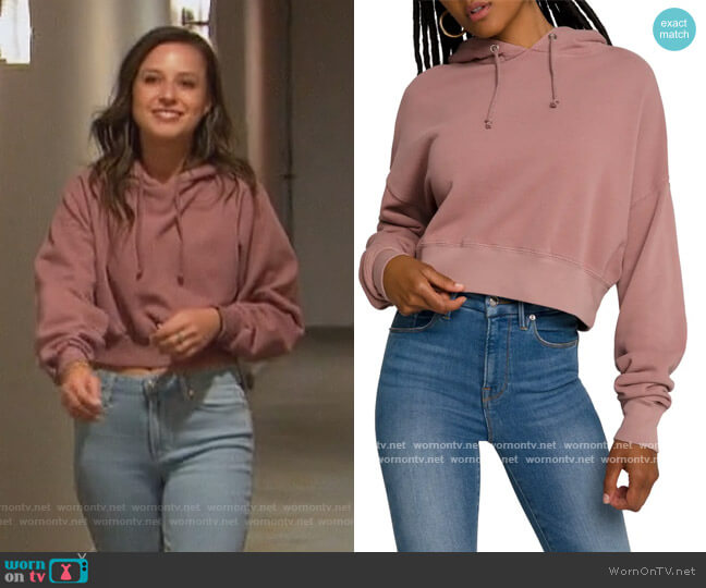 Good American Cool Crop Hoodie worn by Katie Thurston on The Bachelorette