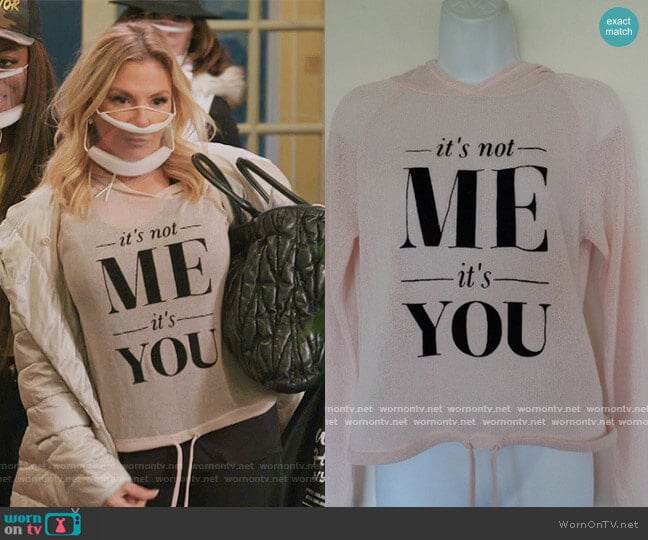 H&M It's not me It's you hoodie worn by Ramona Singer on The Real Housewives of New York City