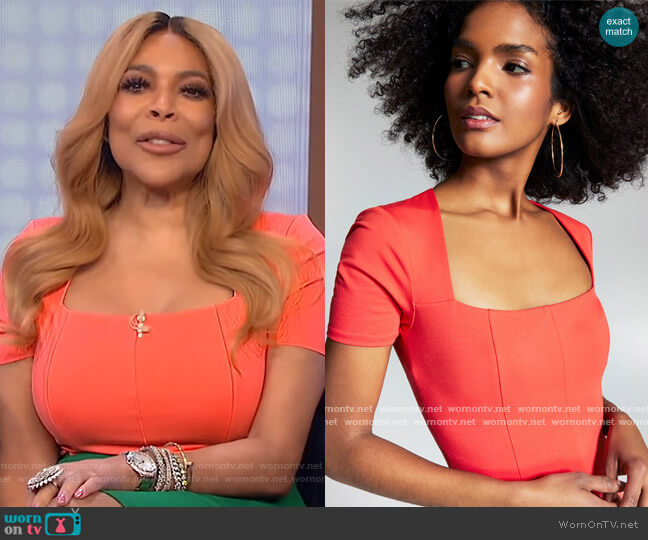 INC International Concepts Misa Hylton for INC Short-Sleeve Bodysuit worn by Wendy Williams on The Wendy Williams Show