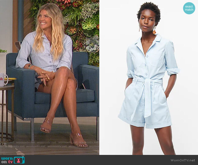 J. Crew Foundry chino short coveralls worn by Amanda Kloots on The Talk