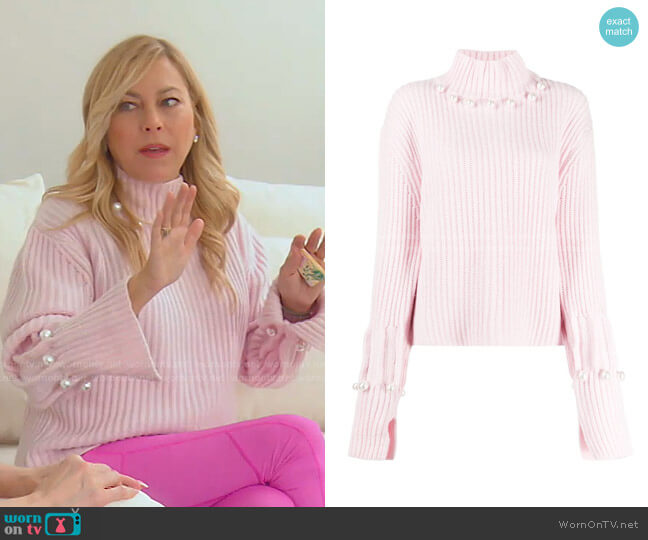 JW Anderson Pearl Embellished Knit Sweater worn by Sutton Stracke on The Real Housewives of Beverly Hills