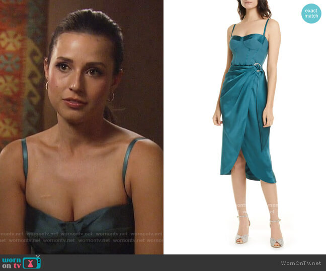 Jonathan Simkhai Crepe & Satin Bustier Dress worn by Katie Thurston on The Bachelorette