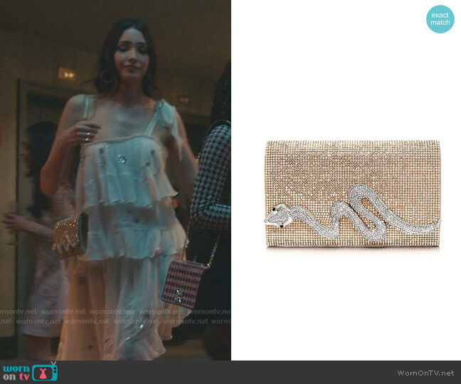 Judith Leiber Serpent Crystal Clutch worn by Luna La (Zión Moreno) on Gossip Girl