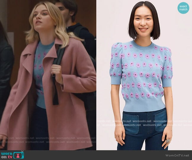 Kate Spade Marker Floral Sweater worn by Grace Knight (Tiera Skovbye) on Nurses