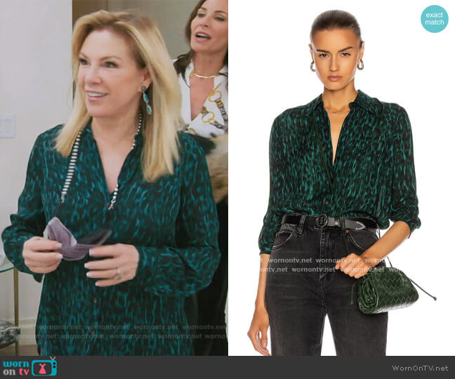L'Agence Nina Long Sleeve Blouse worn by Ramona Singer on The Real Housewives of New York City