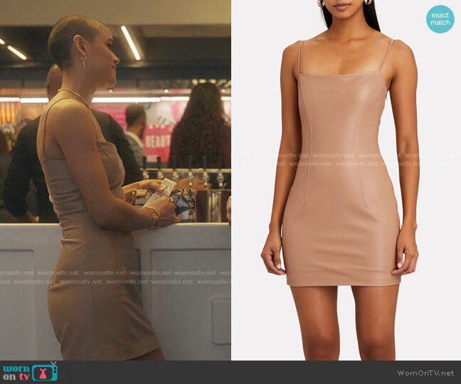 Zeynep Arcay Leather Strappy Mini Dress worn by Julien Calloway (Jordan Alexander) on Gossip Girl