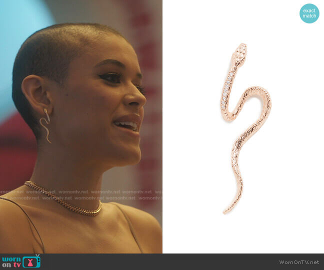 Maison Irem Snake Earring worn by Julien Calloway (Jordan Alexander) on Gossip Girl