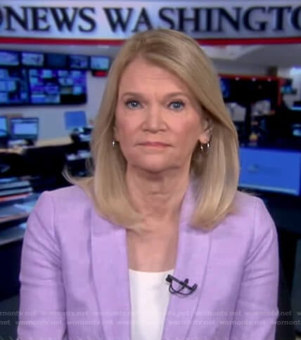 Martha Raddatz’s lilac blazer on Good Morning America