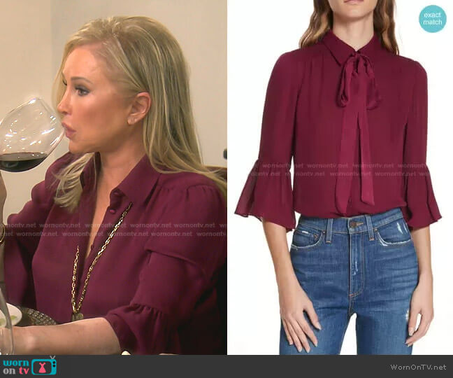 Alice + Olivia Maxima Blouse worn by Kathy Hilton on The Real Housewives of Beverly Hills