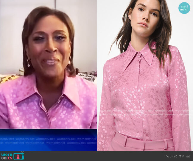 Michael Kors Floral Silk Jacquard Shirt