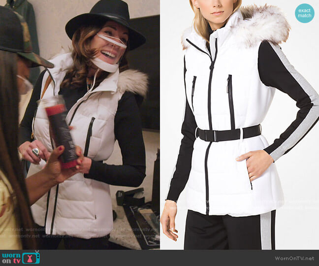 MlCHAEL Michael Kors Quilted Faux Fur Vest worn by Luann de Lesseps on The Real Housewives of New York City