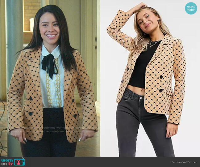 Monki Nova Blazer worn by Mariana Foster (Cierra Ramirez) on Good Trouble