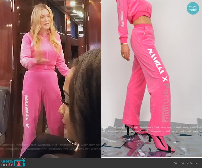 Namilia Namilia X Pornhub Crystal Velour pants worn by Leah McSweeney on The Real Housewives of New York City