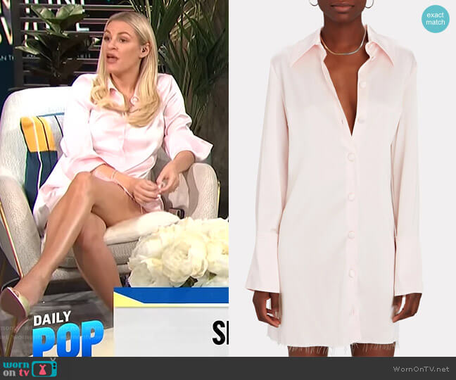 Nanushka Shift Shirt Dress worn by Morgan Stewart on E! News