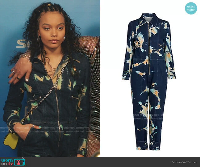 Stella McCartney Organic Stretch-Cotton Denim All-In-One Jumpsuit worn by Zoya Lott (Whitney Peak) on Gossip Girl