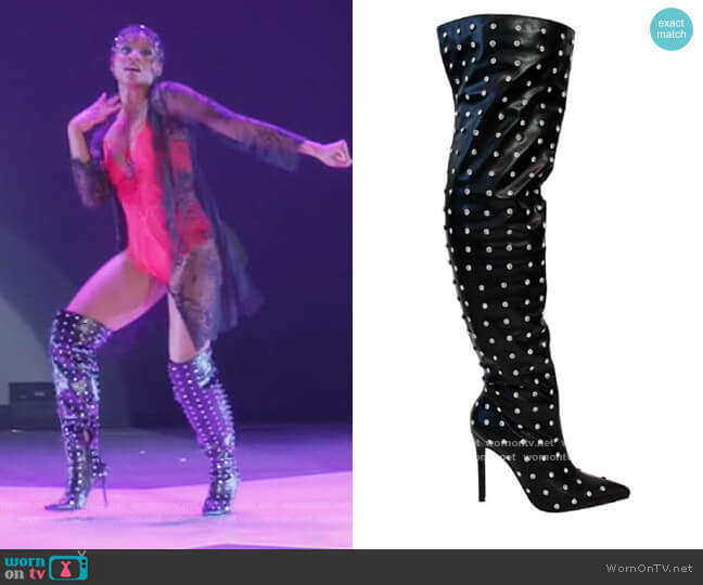 Liliana Over the Knee Thigh High Pointed Boots worn by Simone Hicks (Geffri Maya) on All American