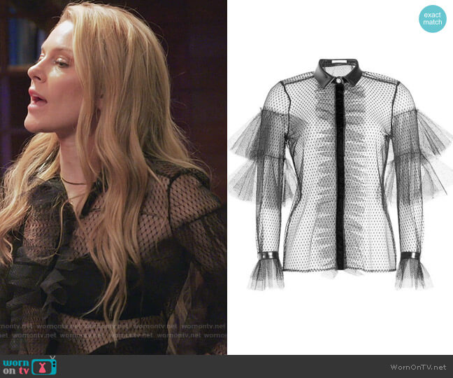 Philosophy di Lorenzo Serafini Tulle Ruffle Top worn by Leah McSweeney on The Real Housewives of New York City